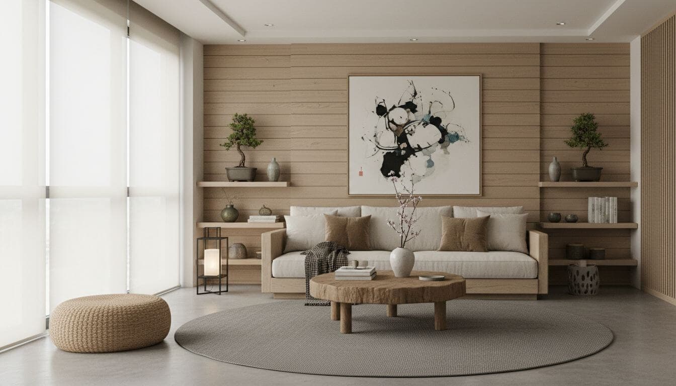 Japandi interior design generated by AI